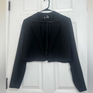H&M Black Tailored Cropped Blazer